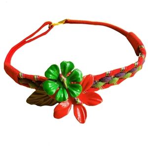 Vintage 80s 3D Floral Rope Belt